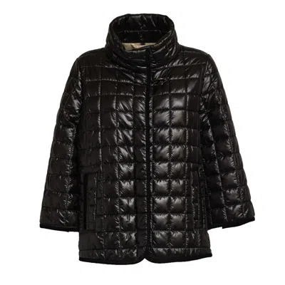 FAY QUILTED COAT WITH VELVET TRIM AND DIAMOND PATTERN