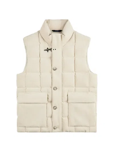Fay Quilted Corduroy Gilet In White