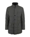 Fay Notched-collar Quilted Down Jacket In Black