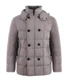 Fay Quilted Nylon Down Jacket In Gray