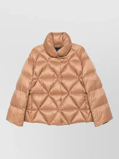 Fay Quilted Down Puffer Jacket In Brown