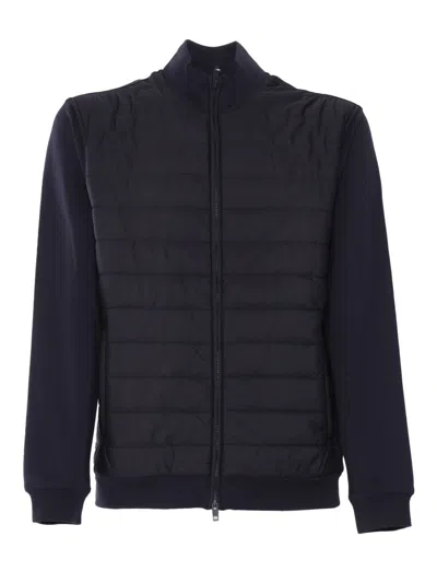 FAY QUILTED FRONT ZIP-UP SWEATSHIRT