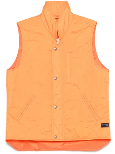 Fay Quilted Gilet In Orange