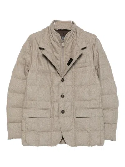 FAY QUILTED GREY JACKET WITH STRUCTURED SILHOUETTE