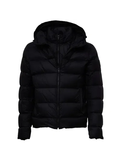 Fay Nylon Poplin Double Front Down Jacket In Black
