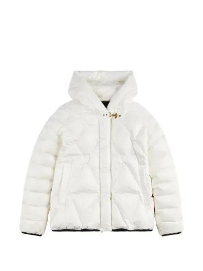 Fay Quilted Hooded Jacket In White