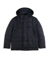Fay Quilted Hooded Pea Coat In Blue