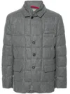 Fay Quilted Jacket In Virgin Wool Padded With Goose Down. In Grey