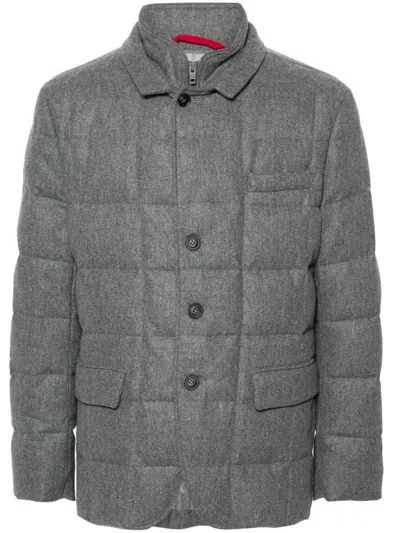 FAY QUILTED JACKET IN VIRGIN WOOL PADDED WITH GOOSE DOWN.