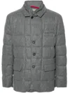 Fay Quilted Jacket In Virgin Wool Padded With Goose Down. In Grey