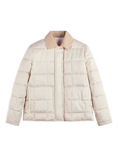 Fay Quilted Jacket In Neutral