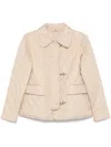 Fay Padded Quilted Parka Collar In Neutrals