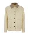 Fay Mini Diamond Quilted Nylon Shirt Jacket In Nude