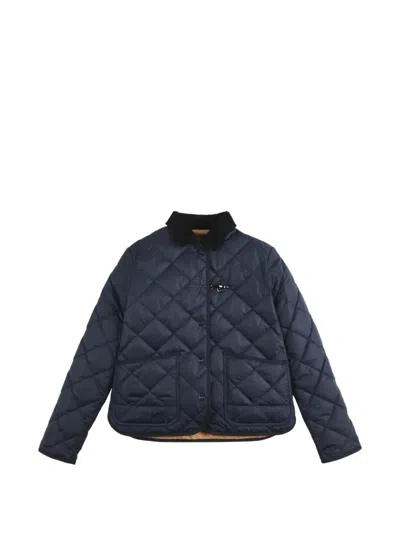 Fay Quilted Lobster-claw-fastening Jacket In Blue