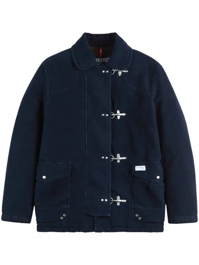 Fay Quilted Mini Coat In Blue