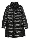 Fay Quilted Nero Down Coat With Structured Collar In Black
