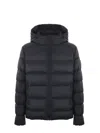 Fay Double-front Down Jacket In Calendered Poplin In Black