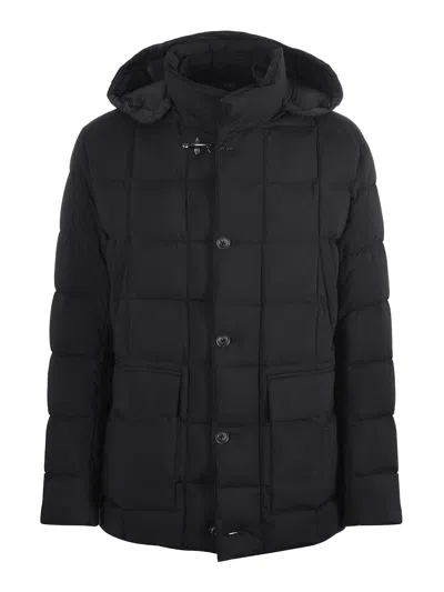 Fay Quilted Nylon Down Jacket In Black