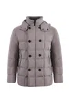 Fay Quilted Nylon Down Jacket In Dove Grey
