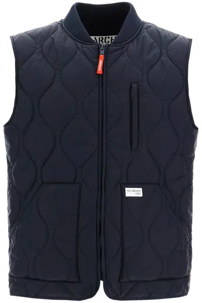 Fay Quilted Nylon Vest In Blue