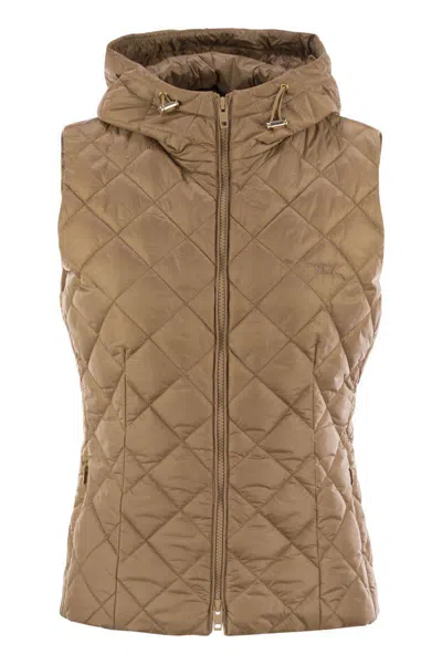 ダウンベスト Fay FW24 Quilted nylon waistcoat (NAW20493680 B999) Fay Quilted Nylon Waistcoat In Brown | ModeSens