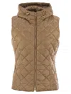 Fay Quilted Nylon Waistcoat In Camel