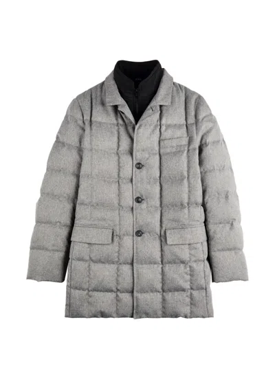 Fay Quilted Padded Coat In Gray