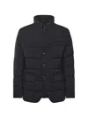 Fay Short Padded Down Jacket In Black