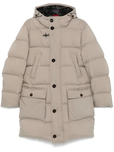 Fay Quilted Parka In Beige