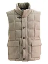 Fay Quilted-pattern Gilet In Neutral