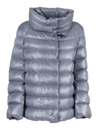 Fay Quilted Puffer Cape In Blue