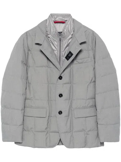 Fay Quilted Puffer Jacket In Grey