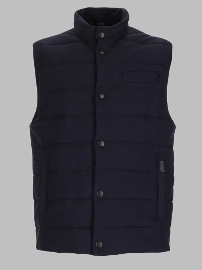 Fay Quilted Puffer Vest In Blue