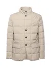 Fay Quilted Short Coat With Double-breasted Front And Pockets In Neutral