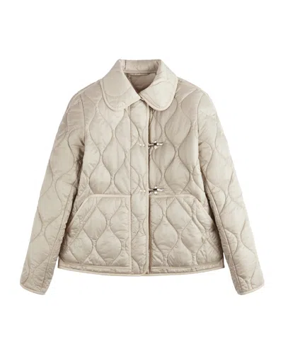 Fay Quilted Short Coat With Toggle Closures In Gray