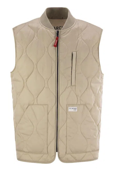 Fay Quilted Vest In Neutral