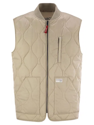 Fay Quilted Vest -  Archive In Beige