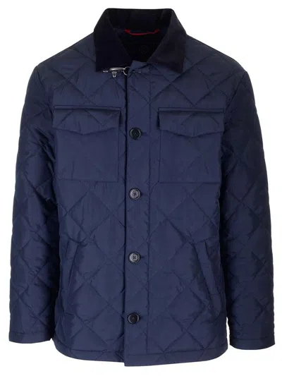 Fay Blue Overshirt Down Jacket