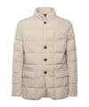 Fay Quilted Short Coat With Double-breasted Front And Pockets In Brown
