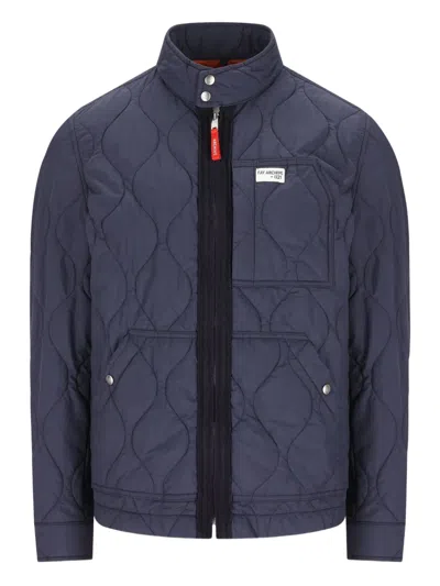 Fay Quilted Zip-front Jacket In Blue