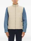 Fay Quilted Vest With High Collar And Padded Texture In Neutral