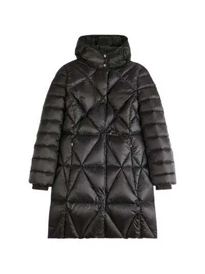 Fay Quilted Zip-up Coat In Black