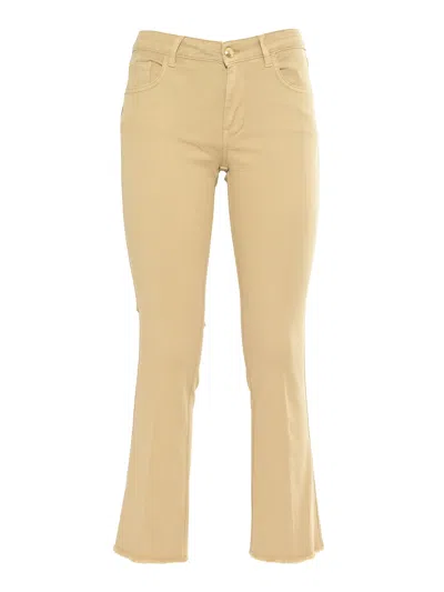 Fay Cropped Pant. T.capo F.do Frangia In Yellow