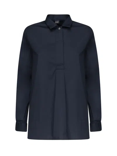 Fay Regular Cotton Shirt In Blue