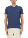 Fay Crew Neck T-shirt With Chest Pocket And Straight Hem