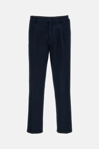 Fay Regular-fit Pants In Slub Cotton In Blue