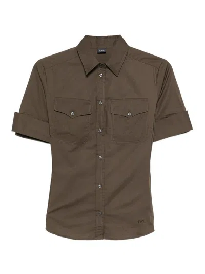 Fay Regular-fit Shirt In Dark Green