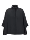 Fay Versatile High Collar Quilted Cape In Black