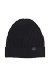 Fay Ribbed Beanie Hat In Gray