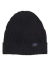 Fay Ribbed English Cable Knit Hat In Black